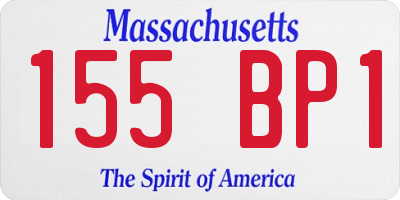 MA license plate 155BP1