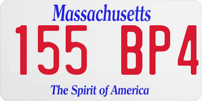 MA license plate 155BP4