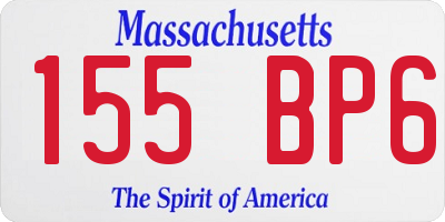 MA license plate 155BP6