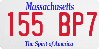 MA license plate 155BP7