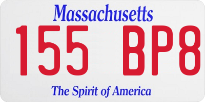 MA license plate 155BP8