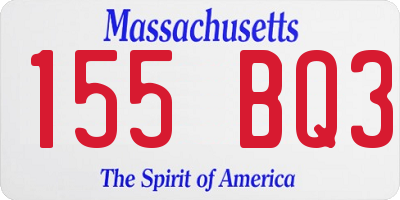 MA license plate 155BQ3