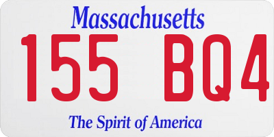 MA license plate 155BQ4
