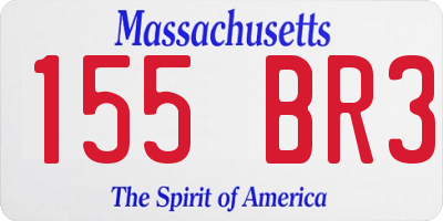 MA license plate 155BR3
