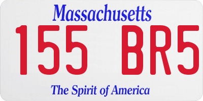 MA license plate 155BR5