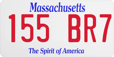 MA license plate 155BR7