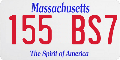 MA license plate 155BS7