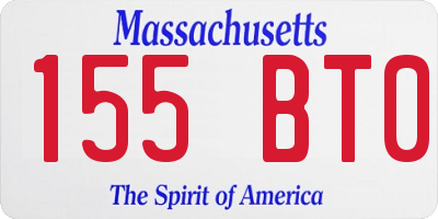 MA license plate 155BT0