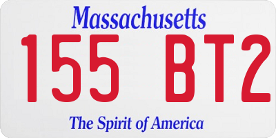MA license plate 155BT2