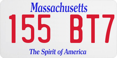 MA license plate 155BT7