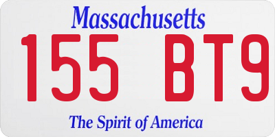 MA license plate 155BT9