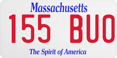 MA license plate 155BU0