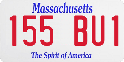 MA license plate 155BU1