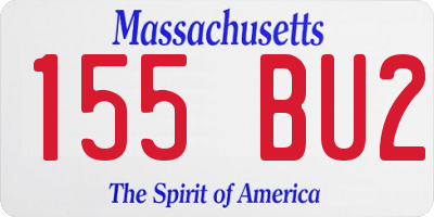 MA license plate 155BU2