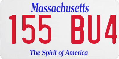 MA license plate 155BU4