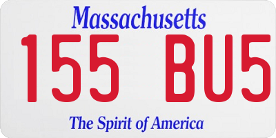 MA license plate 155BU5
