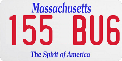 MA license plate 155BU6