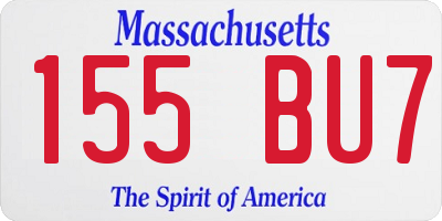 MA license plate 155BU7