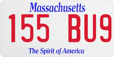 MA license plate 155BU9