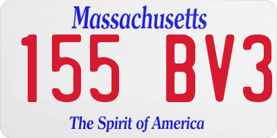 MA license plate 155BV3