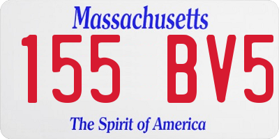 MA license plate 155BV5