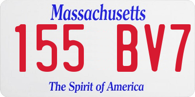MA license plate 155BV7