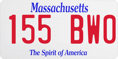 MA license plate 155BW0