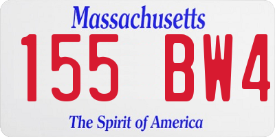 MA license plate 155BW4