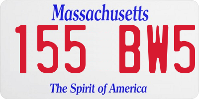 MA license plate 155BW5