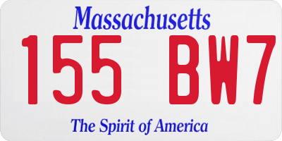 MA license plate 155BW7