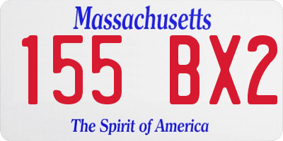 MA license plate 155BX2