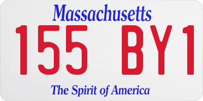 MA license plate 155BY1