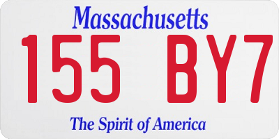 MA license plate 155BY7