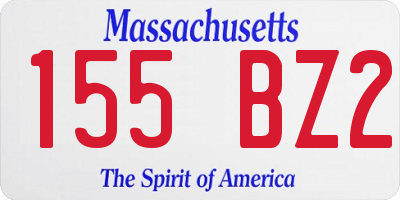 MA license plate 155BZ2