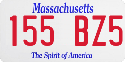 MA license plate 155BZ5