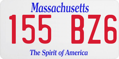 MA license plate 155BZ6