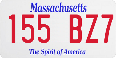MA license plate 155BZ7