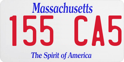 MA license plate 155CA5