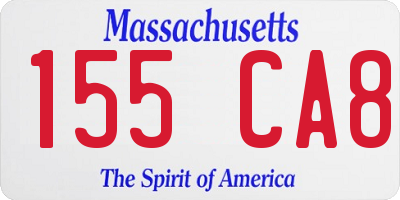 MA license plate 155CA8