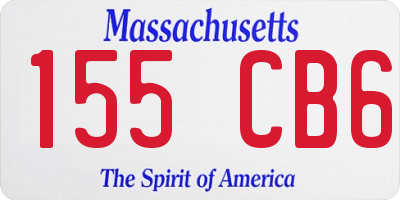 MA license plate 155CB6