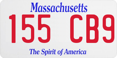MA license plate 155CB9