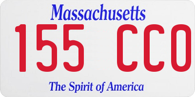 MA license plate 155CC0