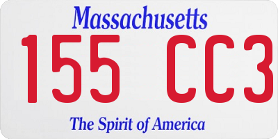 MA license plate 155CC3