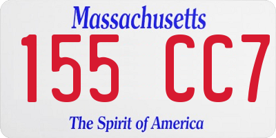 MA license plate 155CC7