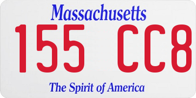 MA license plate 155CC8