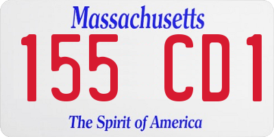 MA license plate 155CD1