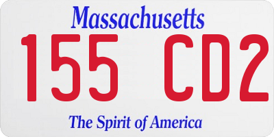 MA license plate 155CD2