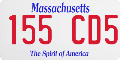 MA license plate 155CD5
