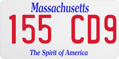 MA license plate 155CD9