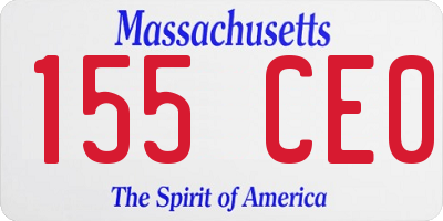 MA license plate 155CE0